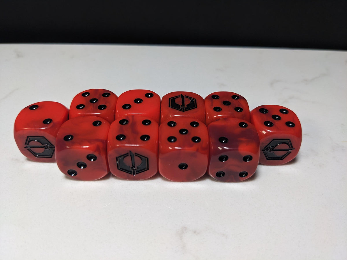 16mm Dice - Fire Enclaves Inspired by Sci-Fi 10x