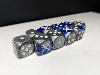 16mm Dice - Star Knight Swords Crossed Inspired by Sci-Fi 10x