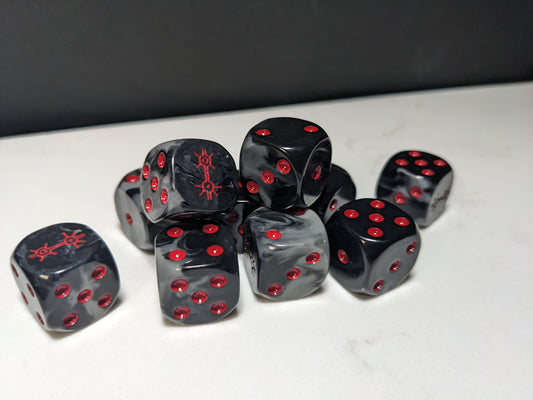 16mm Dice - Dark Mystical Dynasty Inspired by Sci-Fi 10x