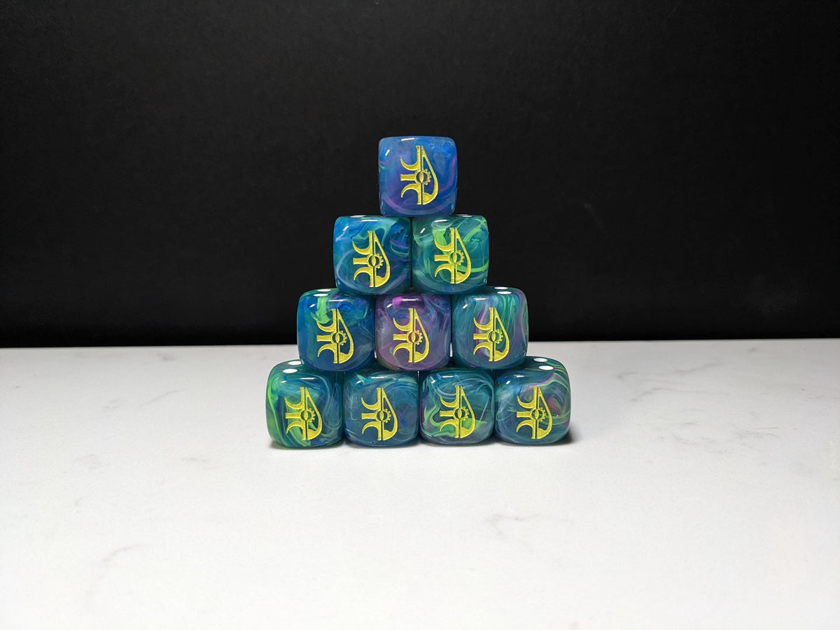 16mm Dice - Eye of the Wraith Inspired by Sci-Fi 10x