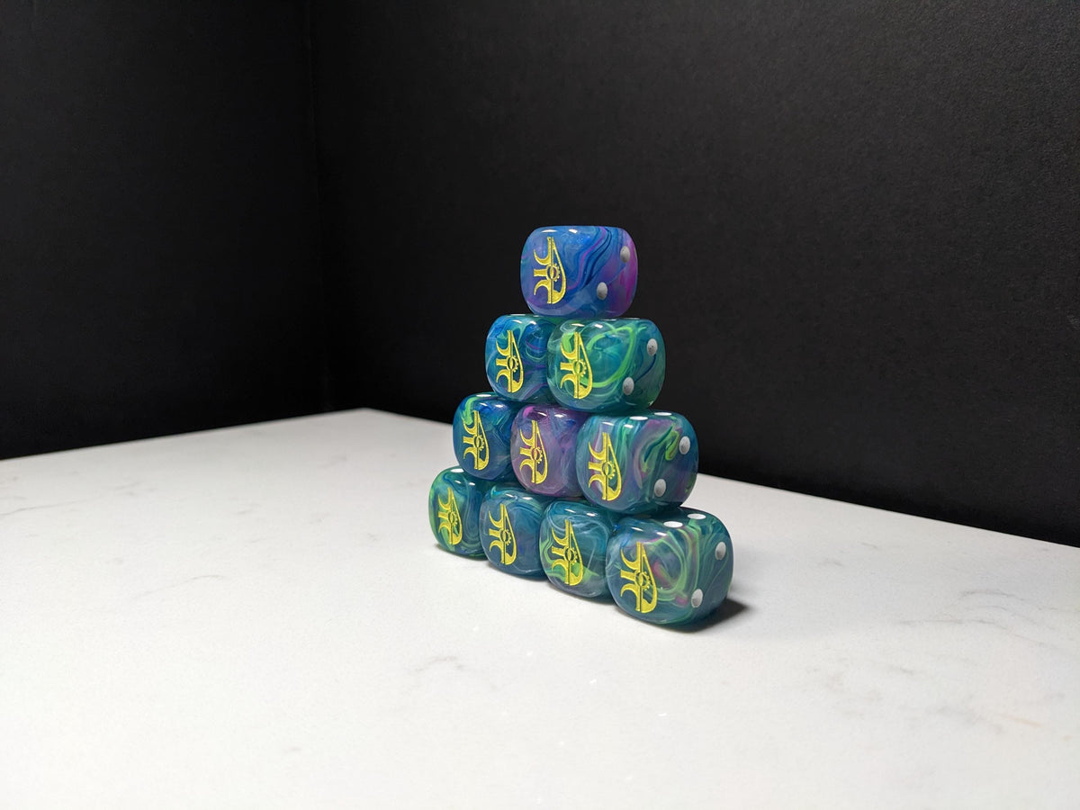 16mm Dice - Eye of the Wraith Inspired by Sci-Fi 10x