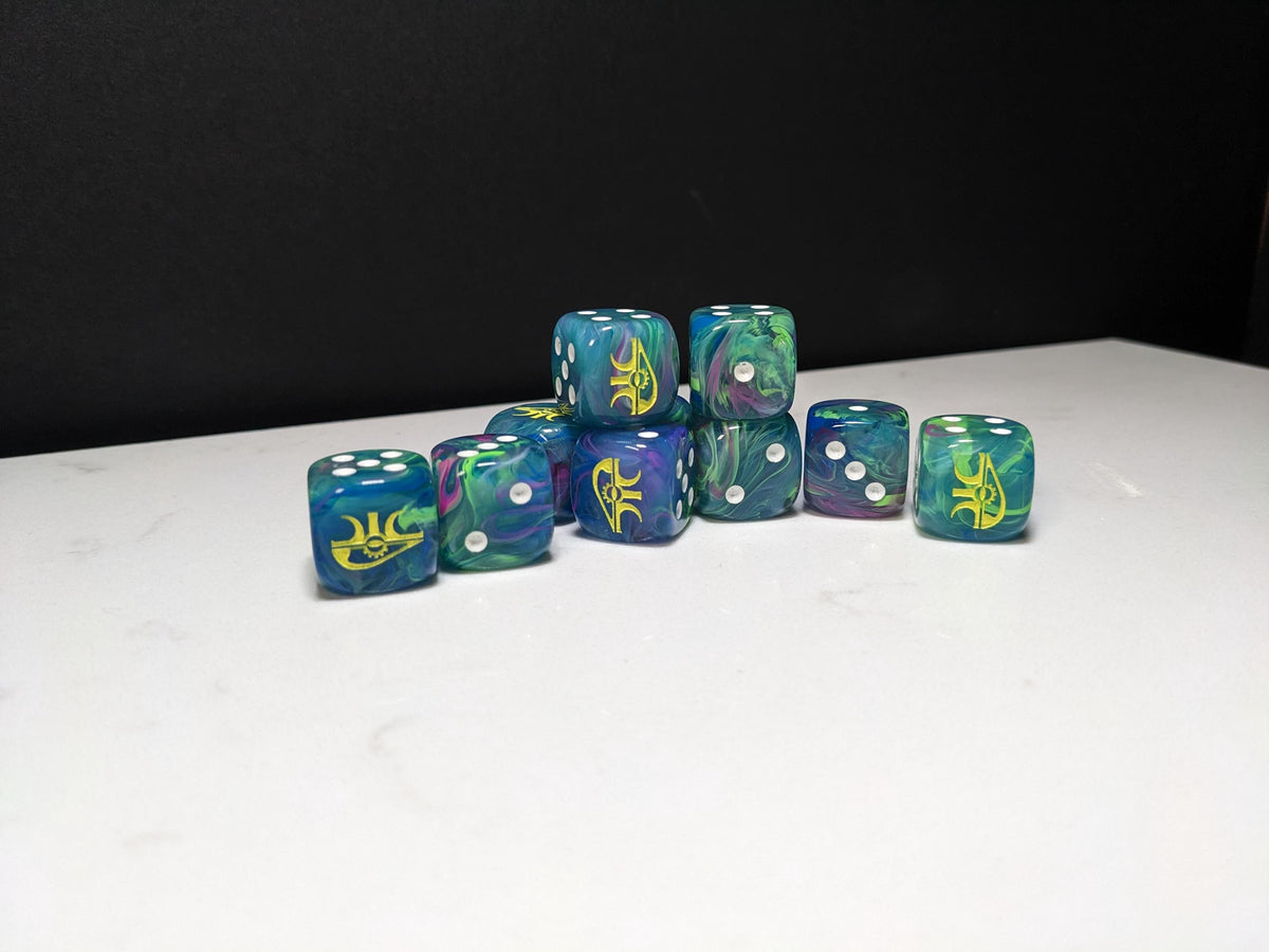 16mm Dice - Eye of the Wraith Inspired by Sci-Fi 10x