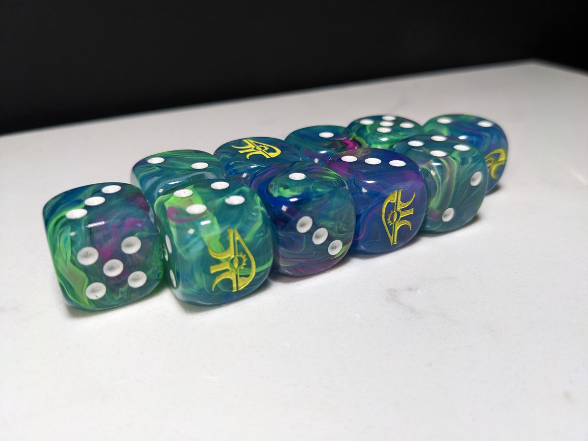 16mm Dice - Eye of the Wraith Inspired by Sci-Fi 10x