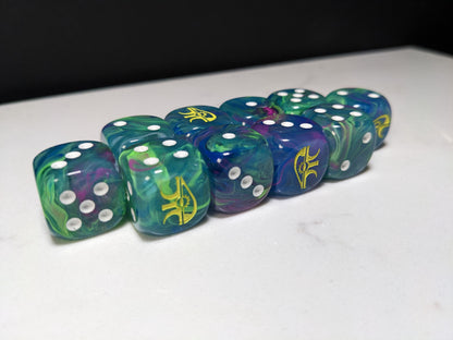 16mm Dice - Eye of the Wraith Inspired by Sci-Fi 10x