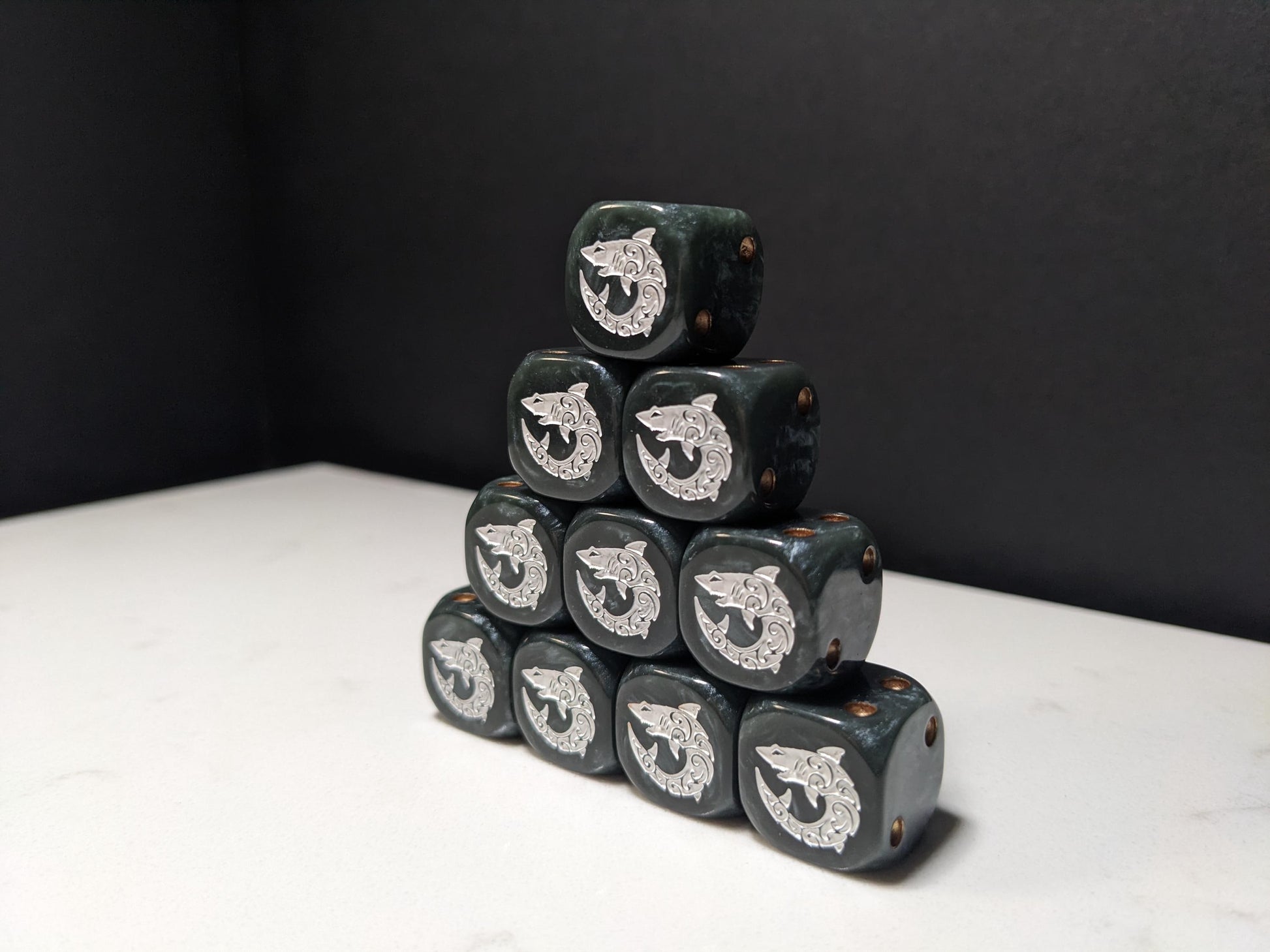 16mm Dice - Space Shark Inspired by Sci-Fi 10x
