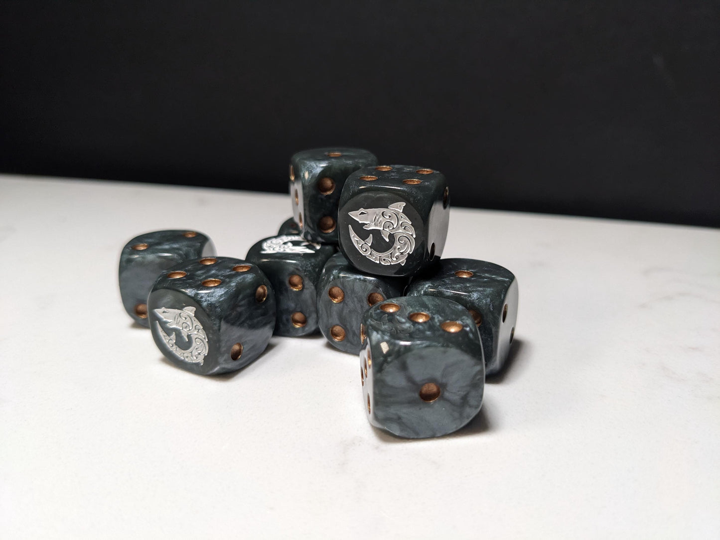 16mm Dice - Space Shark Inspired by Sci-Fi 10x
