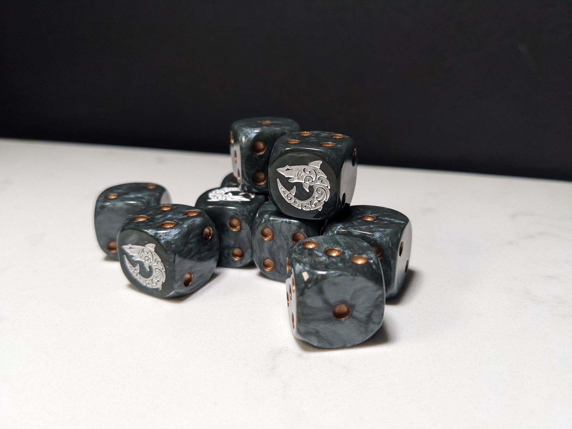 16mm Dice - Space Shark Inspired by Sci-Fi 10x