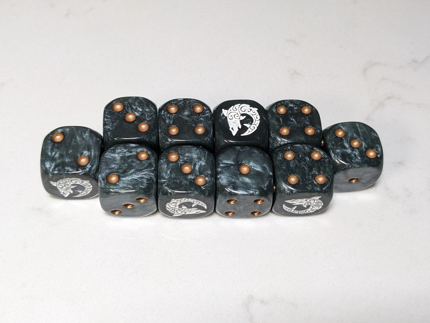 16mm Dice - Space Shark Inspired by Sci-Fi 10x