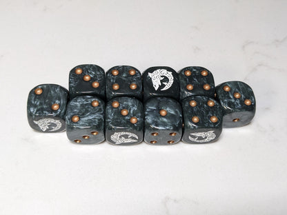 16mm Dice - Space Shark Inspired by Sci-Fi 10x