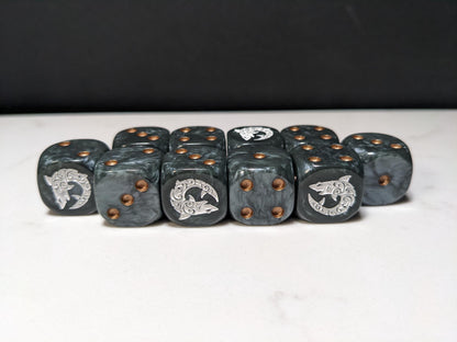 16mm Dice - Space Shark Inspired by Sci-Fi 10x