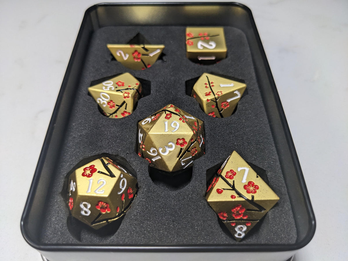 Solid Metal D&D Dice Set - Spirit Blossom