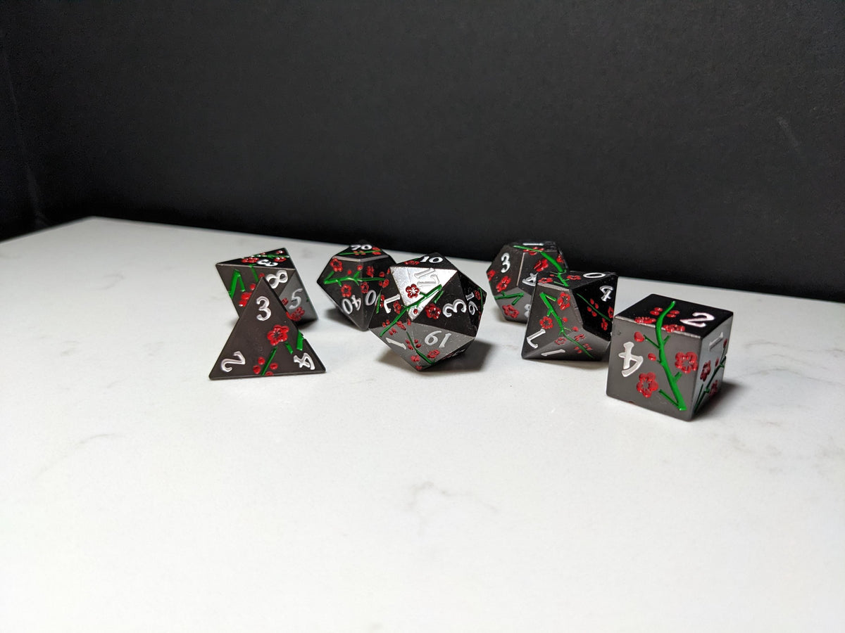 Solid Metal D&D Dice Set - Spirit Blossom