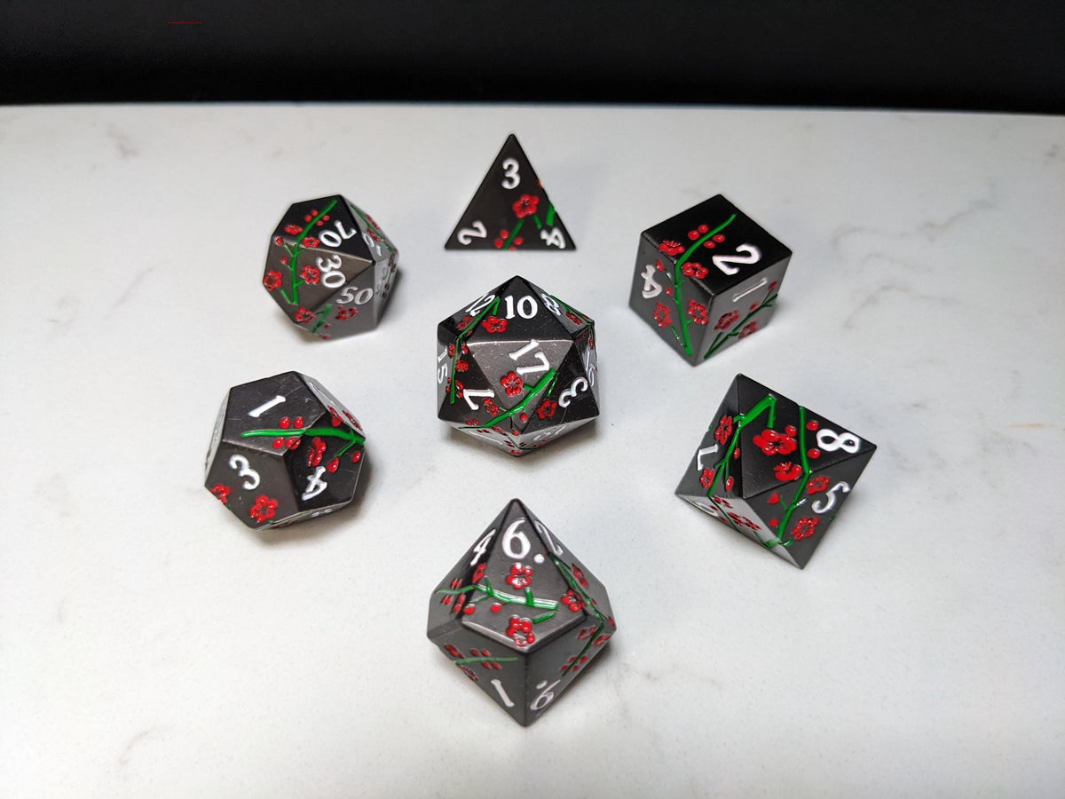 Solid Metal D&D Dice Set - Spirit Blossom