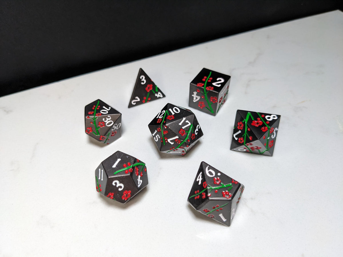 Solid Metal D&D Dice Set - Spirit Blossom