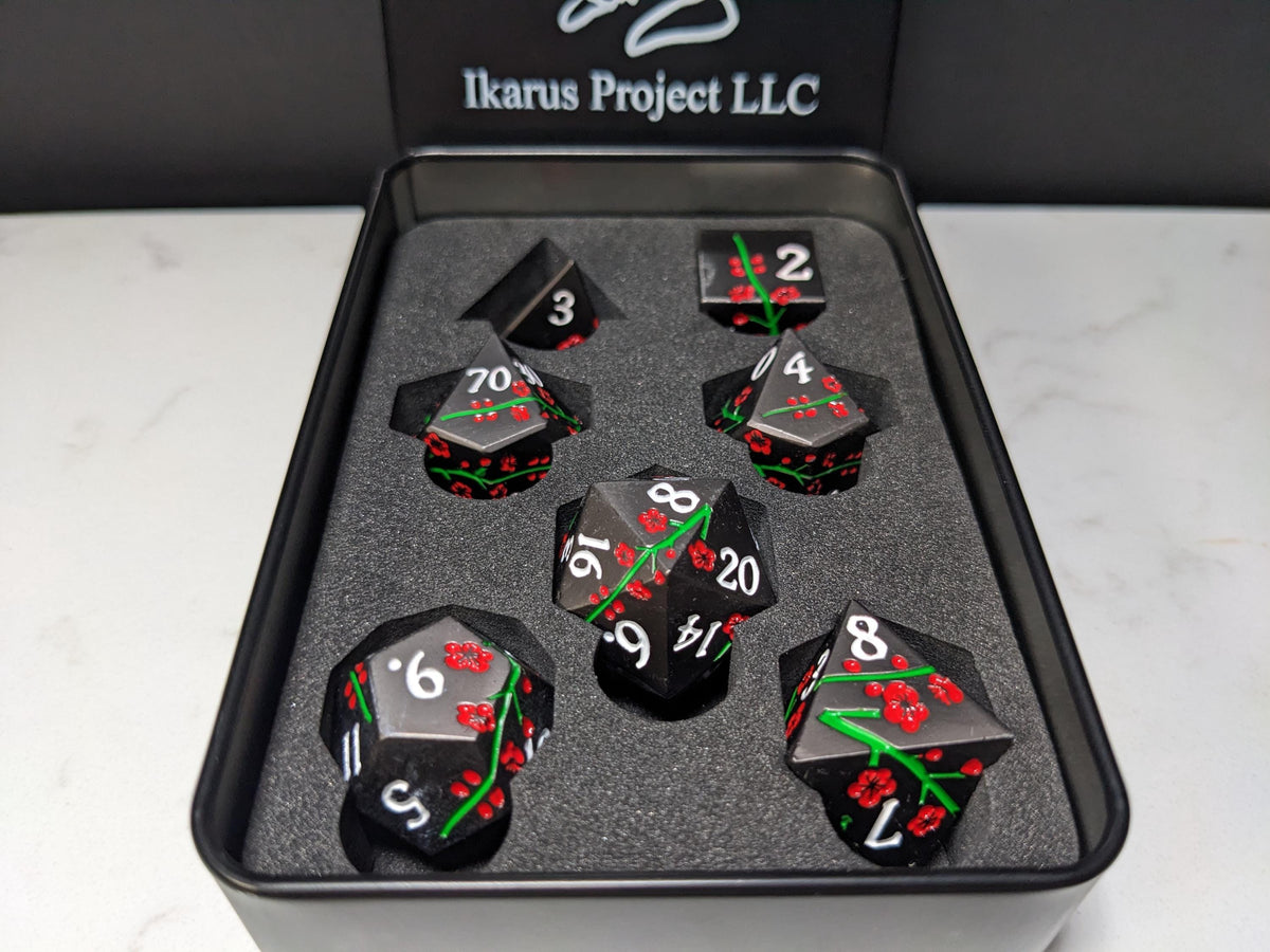 Solid Metal D&D Dice Set - Spirit Blossom