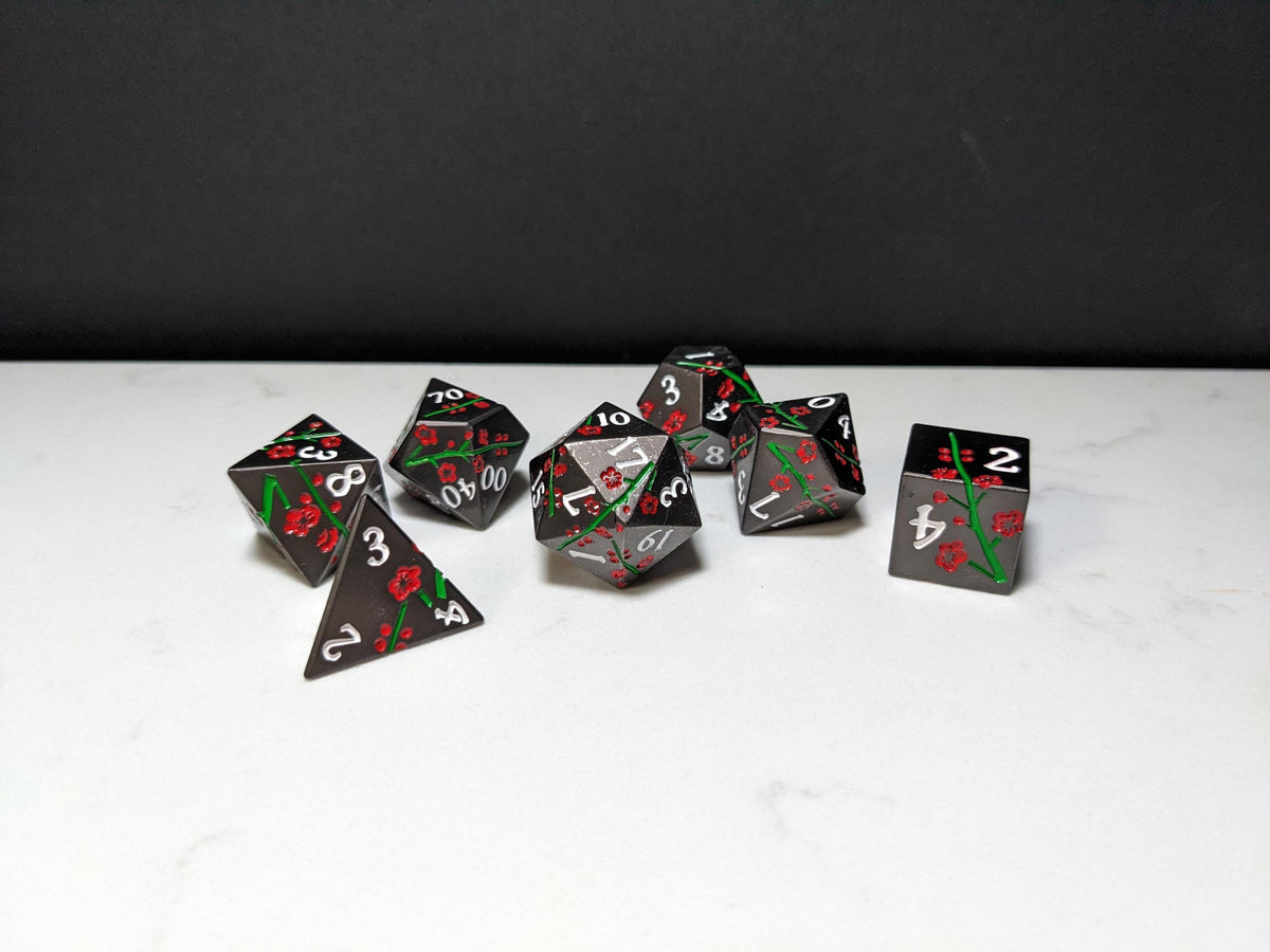 Solid Metal D&D Dice Set - Spirit Blossom