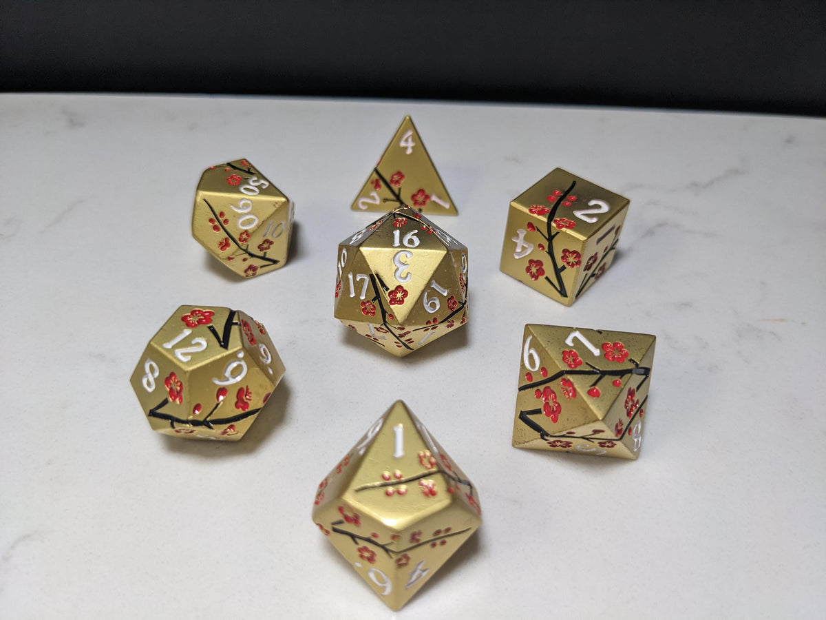 Solid Metal D&D Dice Set - Spirit Blossom