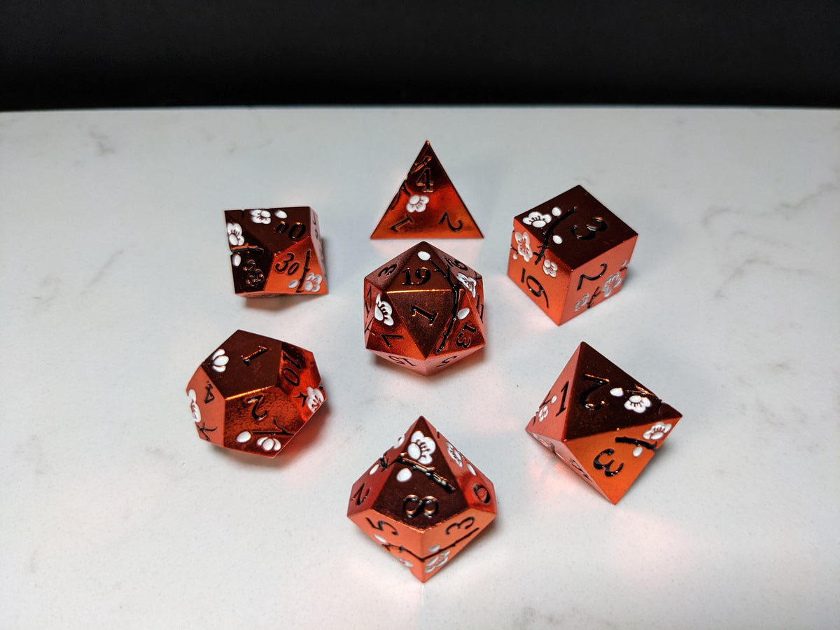 Solid Metal D&D Dice Set - Colorful Spirit Blossom