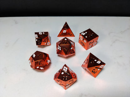 Solid Metal D&D Dice Set - Colorful Spirit Blossom