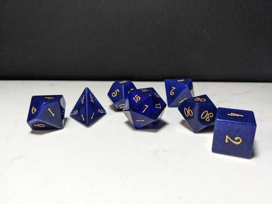 Gemstone D&D Dice Set - Navy Blue
