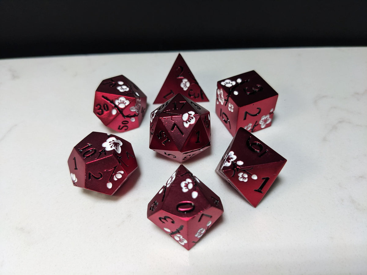 Solid Metal D&D Dice Set - Colorful Spirit Blossom