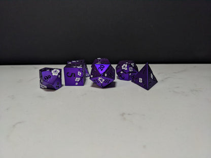 Solid Metal D&D Dice Set - Colorful Spirit Blossom