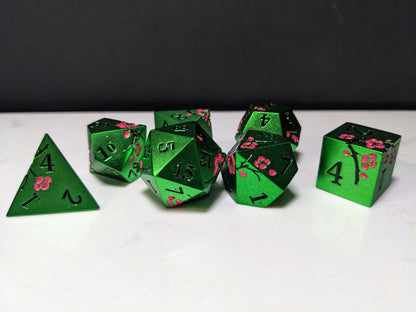 Solid Metal D&D Dice Set - Colorful Spirit Blossom