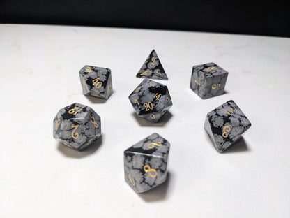 Stone D&D Dice Set - Grey/Black