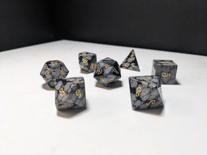 Stone D&D Dice Set - Grey/Black