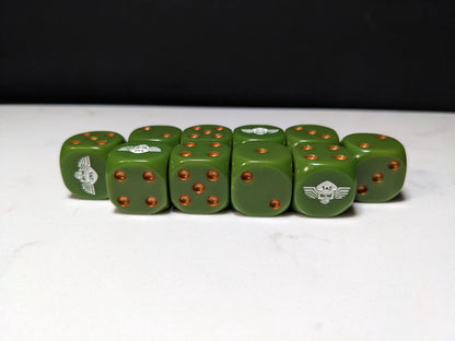 16mm Dice - Army of Mankind Inspired by Sci-Fi 10x