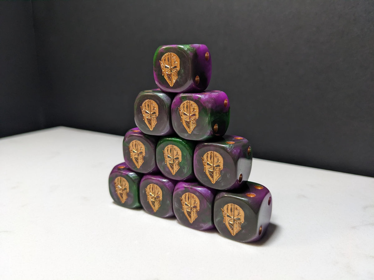 16mm Dice - Dark Jester Mask Inspired by Sci-Fi 10x