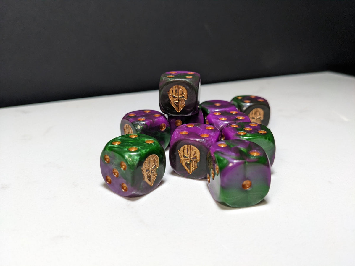 16mm Dice - Dark Jester Mask Inspired by Sci-Fi 10x