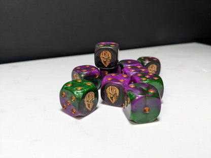 16mm Dice - Dark Jester Mask Inspired by Sci-Fi 10x