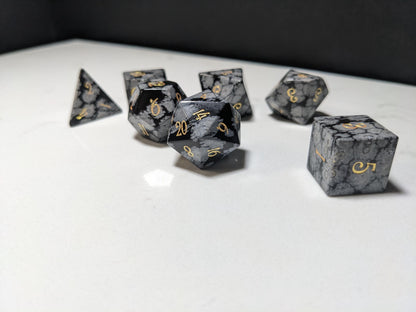 Stone D&D Dice Set - Grey/Black