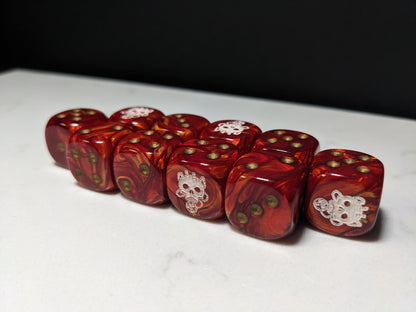16mm Dice - Skull Taker Inspired by Sci-Fi 10x