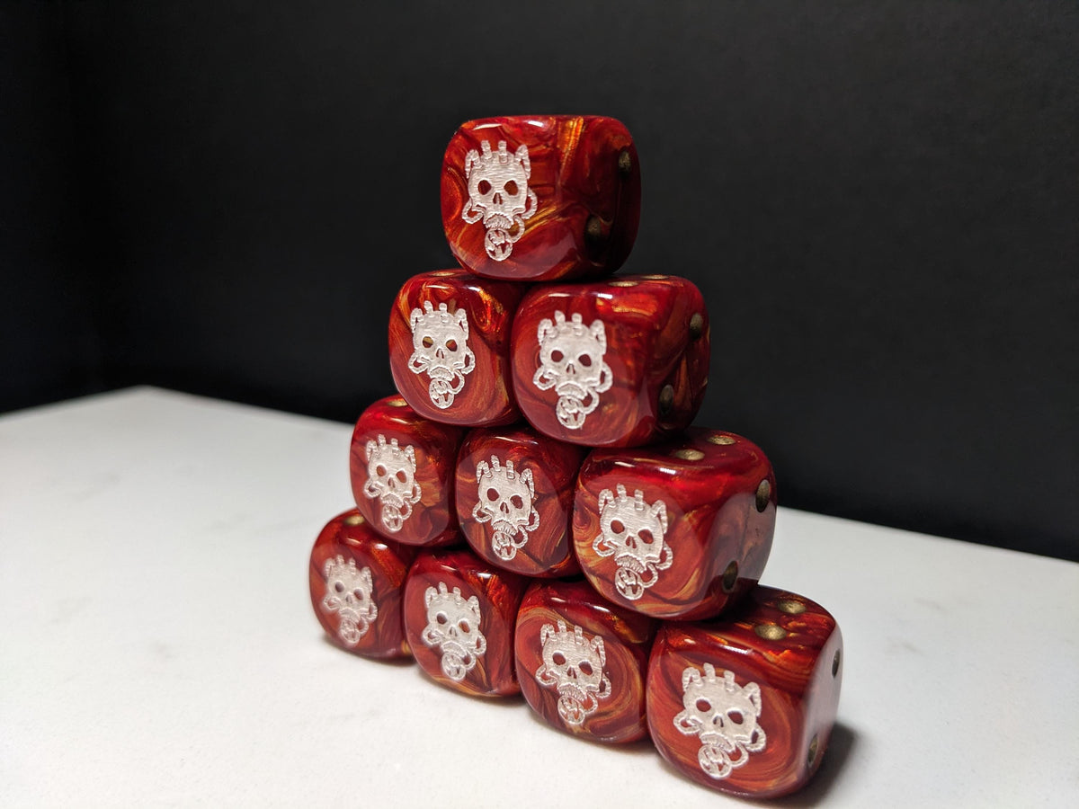 16mm Dice - Skull Taker Inspired by Sci-Fi 10x