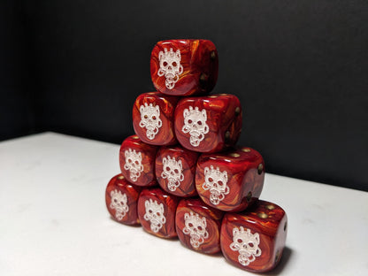 16mm Dice - Skull Taker Inspired by Sci-Fi 10x