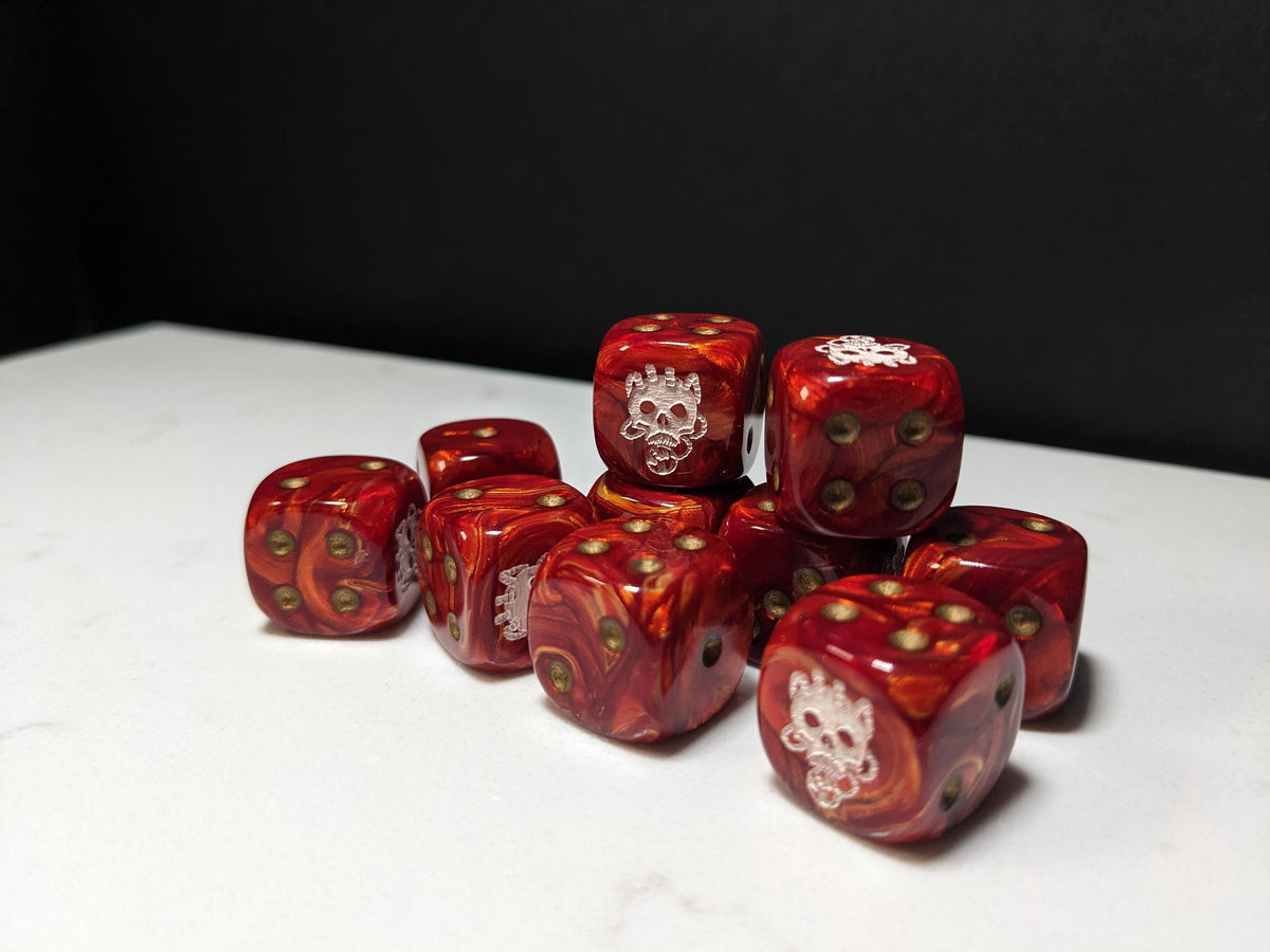 16mm Dice - Skull Taker Inspired by Sci-Fi 10x