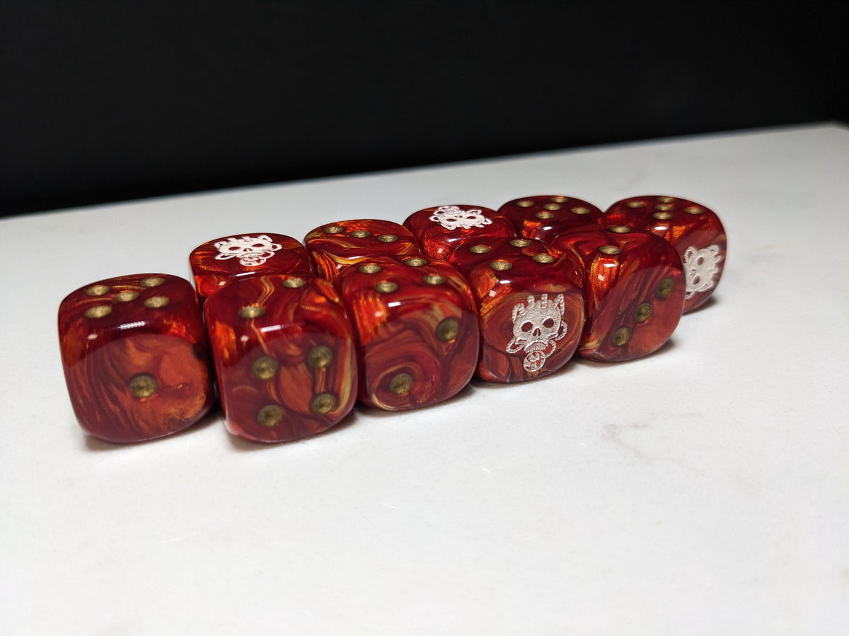 16mm Dice - Skull Taker Inspired by Sci-Fi 10x