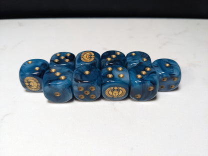 16mm Dice - Cult of the Scarab Inspired by Sci-Fi 10x