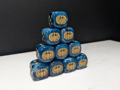 16mm Dice - Cult of the Scarab Inspired by Sci-Fi 10x