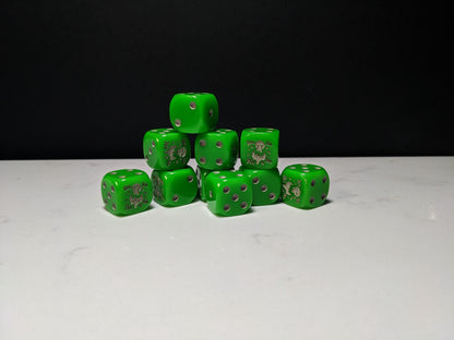 16mm Dice - Da Laughin Orc Inspired by Sci-Fi 10x