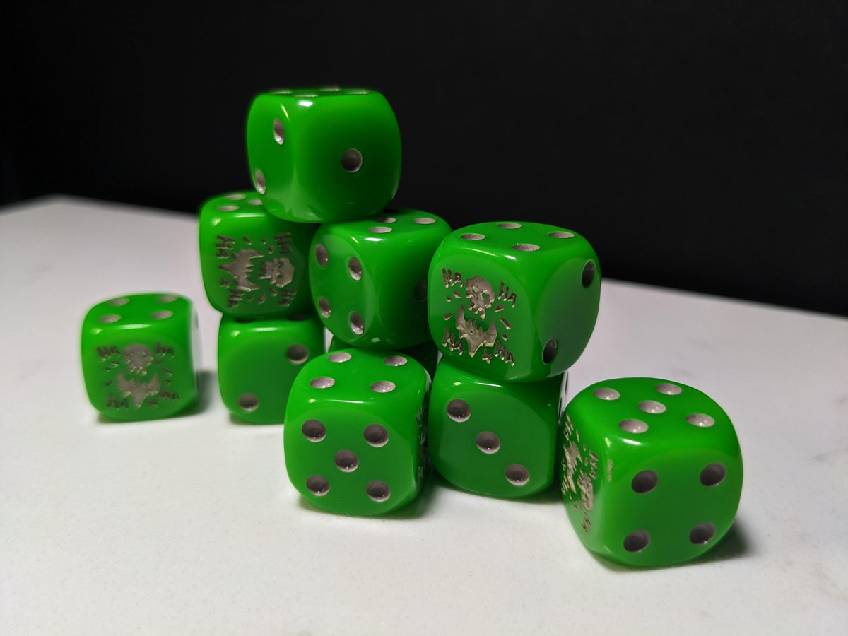 16mm Dice - Da Laughin Orc Inspired by Sci-Fi 10x