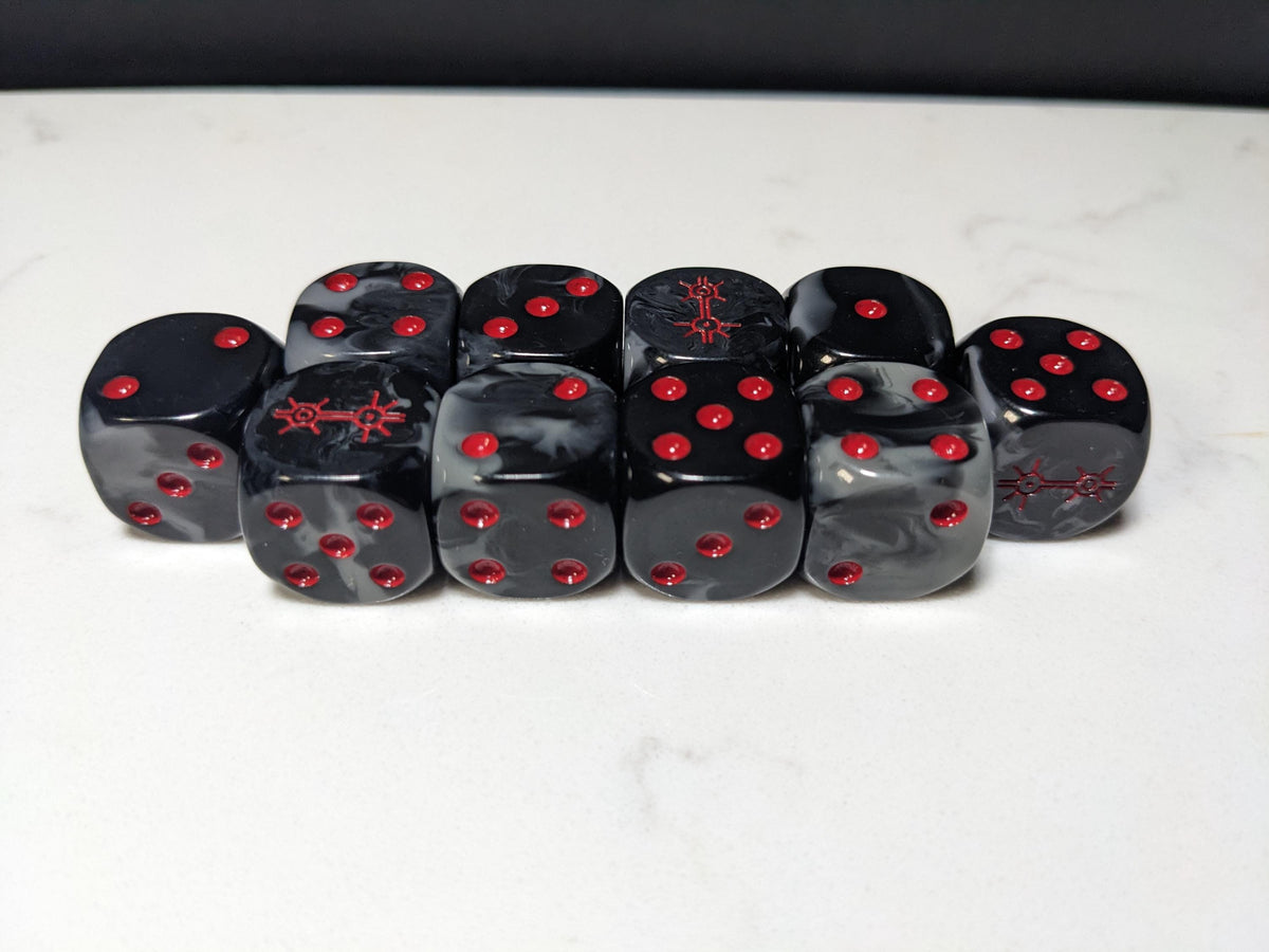 16mm Dice - Dark Mystical Dynasty Inspired by Sci-Fi 10x