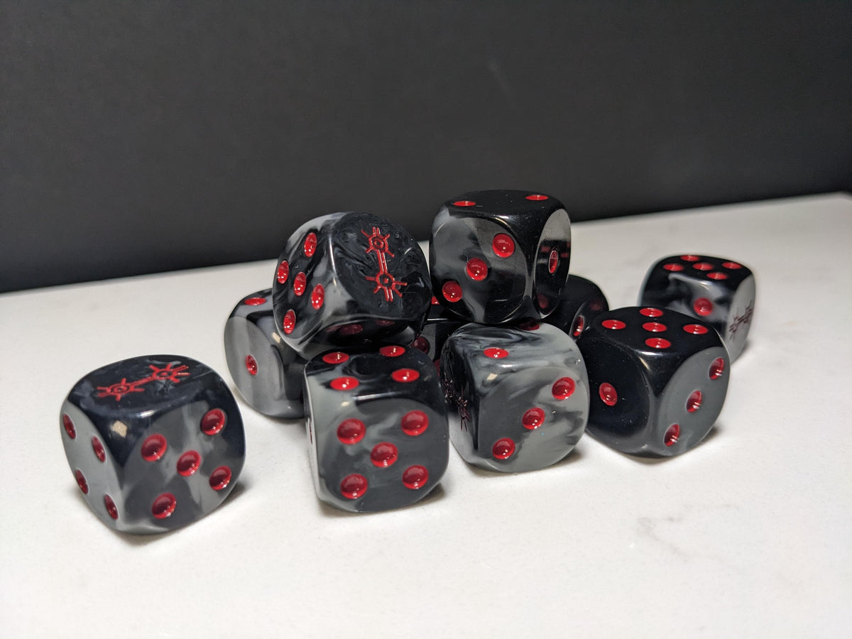 16mm Dice - Dark Mystical Dynasty Inspired by Sci-Fi 10x