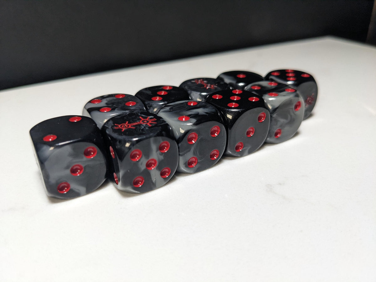 16mm Dice - Dark Mystical Dynasty Inspired by Sci-Fi 10x