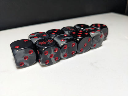 16mm Dice - Dark Mystical Dynasty Inspired by Sci-Fi 10x
