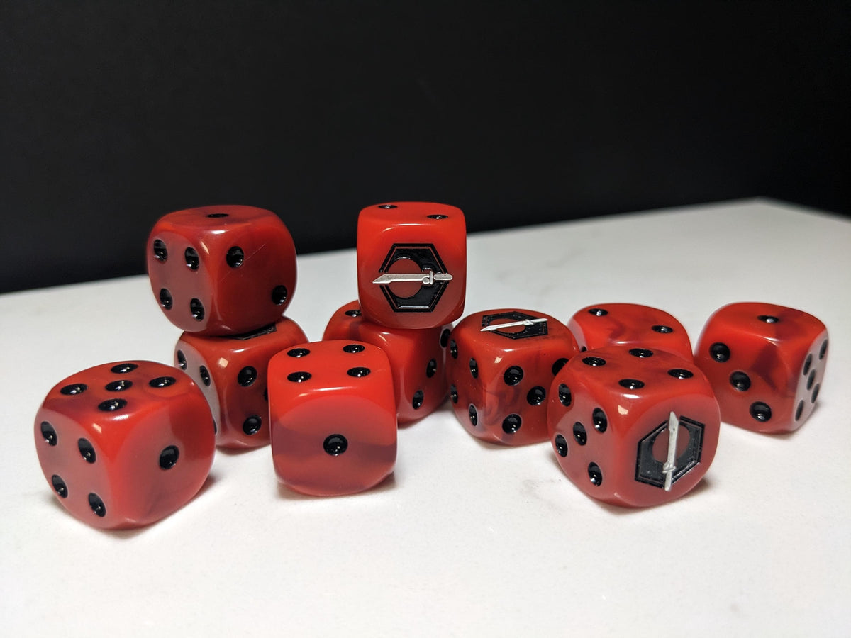 16mm Dice - Fire Enclaves Inspired by Sci-Fi 10x