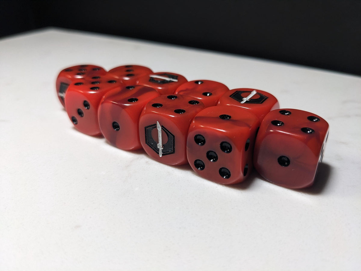 16mm Dice - Fire Enclaves Inspired by Sci-Fi 10x