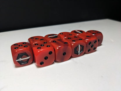 16mm Dice - Fire Enclaves Inspired by Sci-Fi 10x